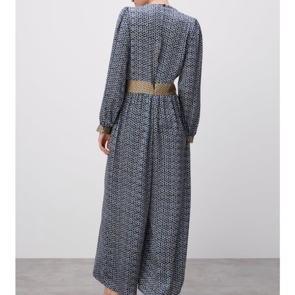 ZARA GEOMETRIC PRINT JUMPSUIT - Picture 6 of 10
